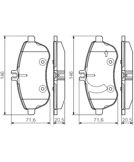 BOSCH Колодки дисковые передние