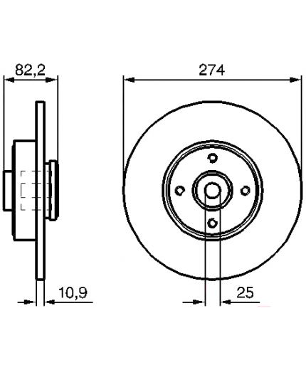 BOSCH Тормозной диск с колесным подшипником