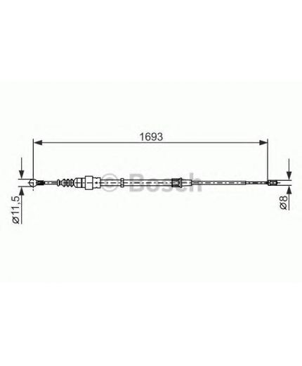 BOSCH Трос ручного тормоза левый+правый