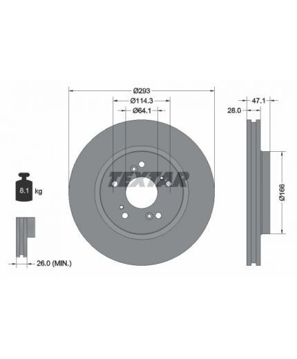 Textar Тормозной диск с покрытием PRO