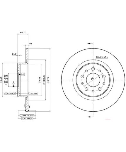 BREMBO Тормозной диск задний Фото 2
