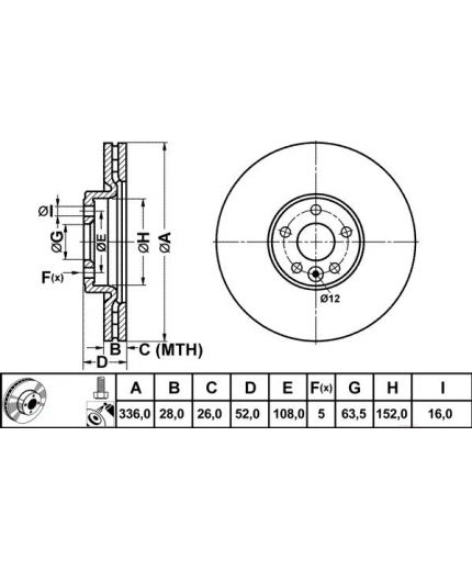 ATE Тормозной диск передний