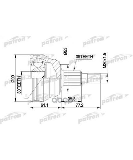 Patron ШРУС наружный комплект 36x53.2x30