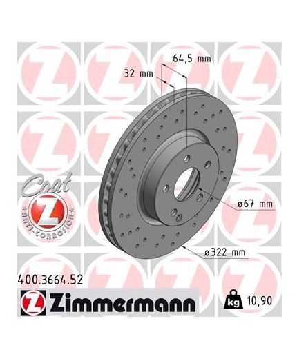 ZIMMERMANN Тормозной диск передний