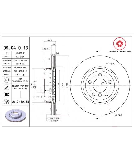 BREMBO Тормозной диск передний Фото 2