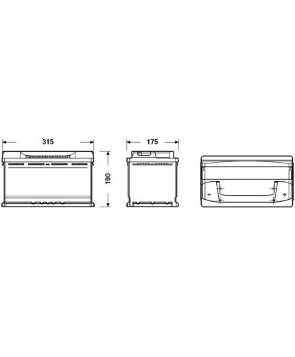 EXIDE Аккумулятор Excell EB800 700А (80 А/ч) Фото 2