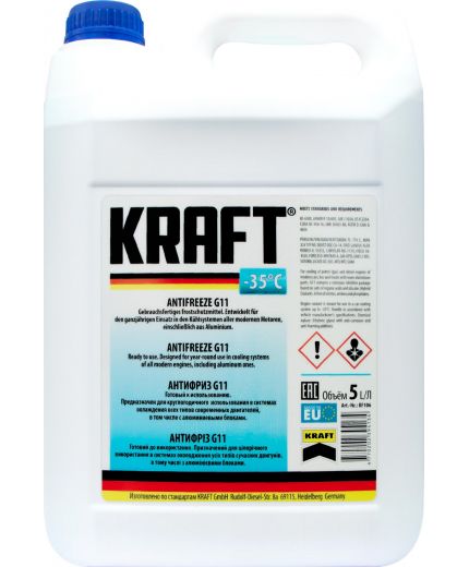 Антифриз KRAFT G11 -35°C ТМ 5л