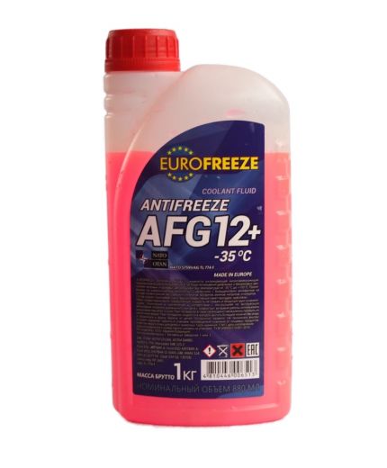 Антифриз Eurofreeze Antifreeze красный AFG 12+ -35C 1кг 0,88л