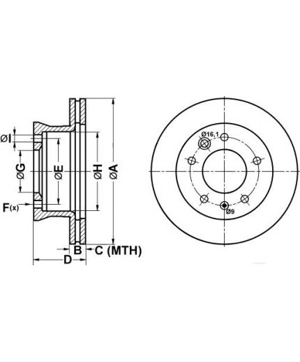 ATE Тормозной диск передний