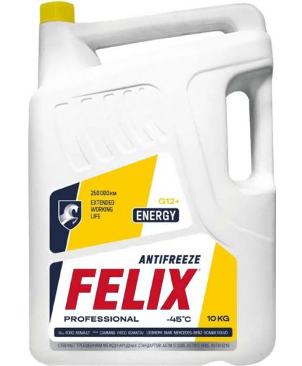 Антифриз FELIX (03821) желтый Energy G12 -40°С 10кг 8,9л