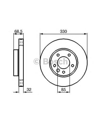 BOSCH Тормозной диск передний