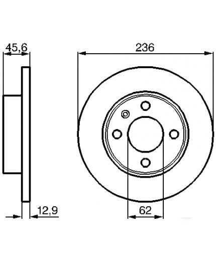 BOSCH Тормозной диск передний