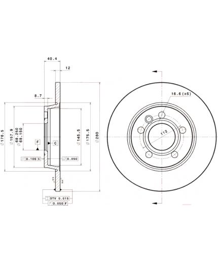 BREMBO Тормозной диск задний Фото 2