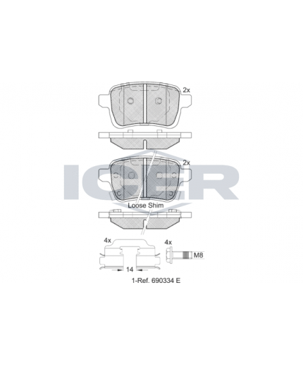 ICER Колодки дисковые