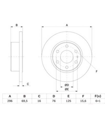 BOSCH Тормозной диск задний Фото 5