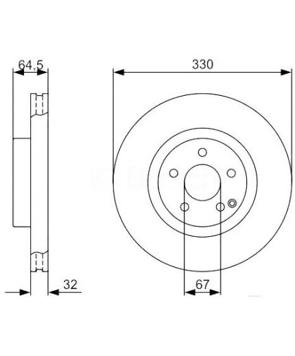 BOSCH Тормозной диск передний