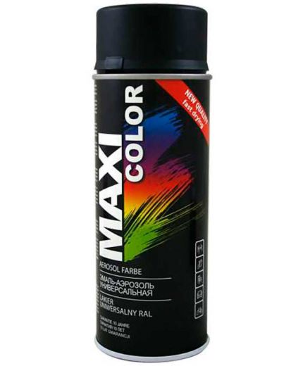 MAXI COLOR Эмаль-аэрозоль универсальная RAL9005 матовая черная 400мл Фото 2