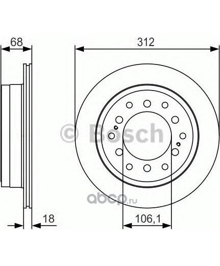 BOSCH Тормозной диск задний Фото 2