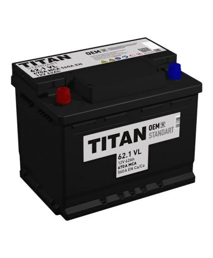 TITAN Аккумулятор Standart 62.0VL 570А (62 А/ч) Фото 2