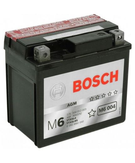 BOSCH MOBA AGM M6 12V (4 А/ч) 30A (YTX5L-4/YTX5L-BS) Фото 2