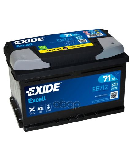 EXIDE Аккумулятор Excell EB712 670А (71 А/ч) Фото 6