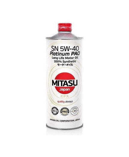Моторное масло MITASU PLATINUM PAO 5W-40 1л