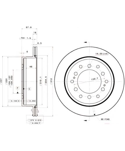 BREMBO Тормозной диск задний Фото 2