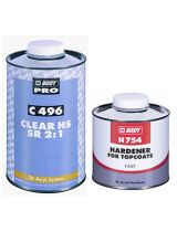 C496 Лак акриловый глянцевый 2K HS бесцветный с отвердителем быстрым H754 1,5л